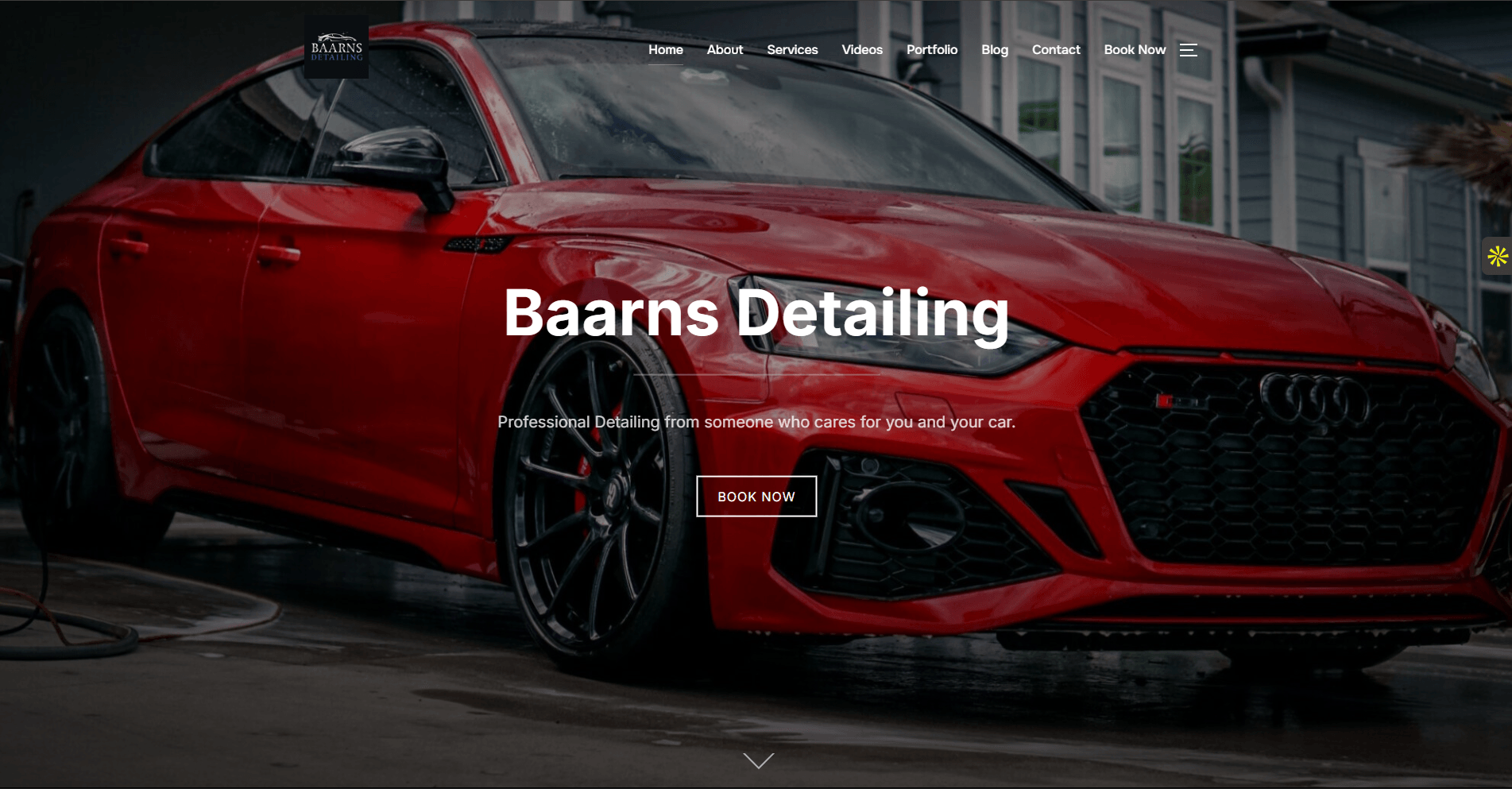Baarns Detailing website screenshot